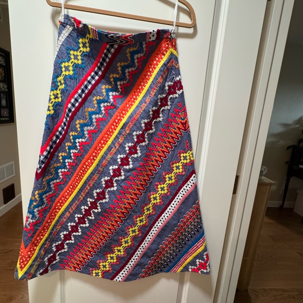 Tory Burch Multicolor Zigzag Midi Skirt